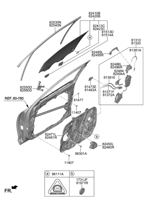 2020 Kia K900 Motor Assembly-Front Pow Diagram for 82460J6000