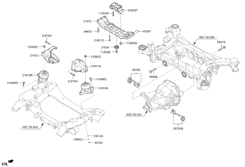 2019 Kia K900 Engine & Transaxle Mounting Diagram
