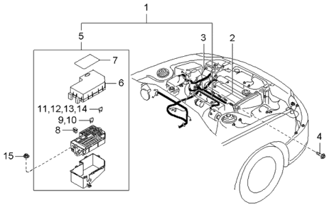 2001 Kia Rio Wiring Assembly-Engine Diagram for 91240FD030