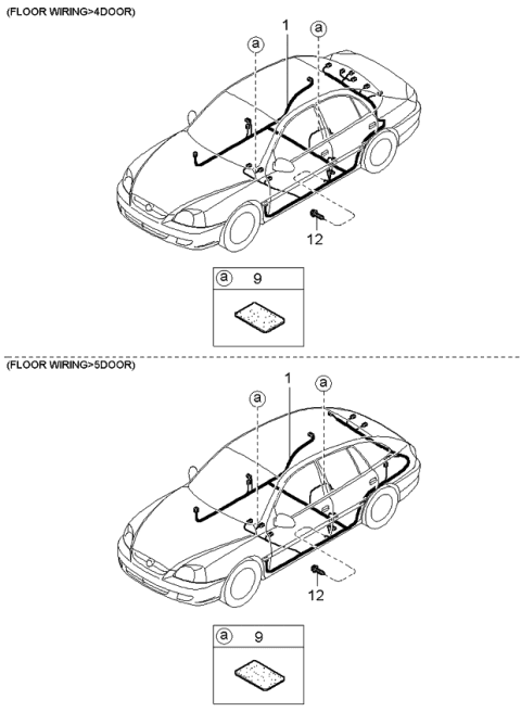 2004 Kia Rio Wiring Assembly-Floor Diagram for 91540FD041