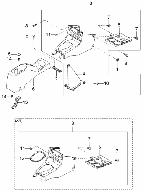 2005 Kia Rio Cup Holder Assembly Diagram for 0K30A6439X