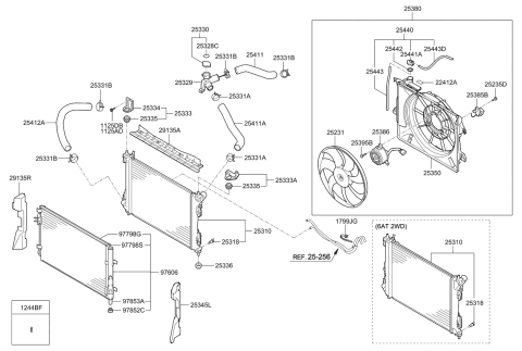 2014 Kia Rio Motor-Radiator Cooling Diagram for 253861R120