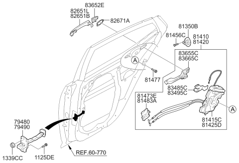 2015 Kia Optima Bracket-Rear Outside Handle Support Diagram for 834954C000
