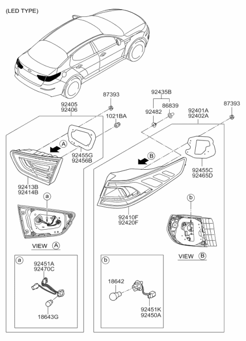 2014 Kia Optima Pad-Rear Combination Inside Lamp Diagram for 924562T500