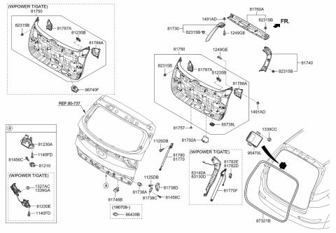 2020 Kia Sportage Tail Gate Latch Assembly Diagram for 81230D3000