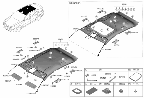 2023 Kia Stinger Handle Assembly-Roof Assist Diagram for 85340D5000WK