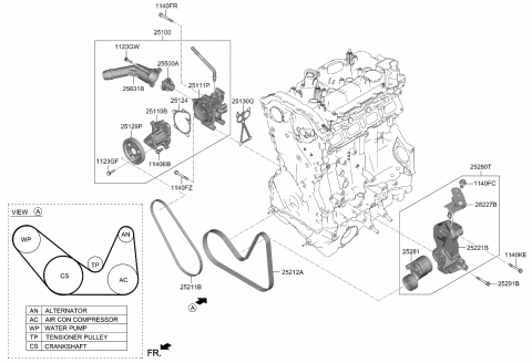 2022 Kia Stinger Pump Assembly-COOLANT Diagram for 251002T010