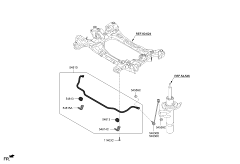 2022 Kia Stinger Front Suspension Control Arm Diagram