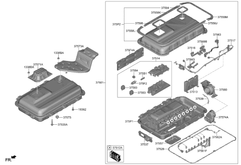 2023 Kia Sorento Battery Module Assembly Diagram for 37512L5000