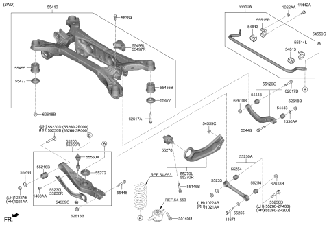 2022 Kia Sorento Rear Suspension Control Arm Diagram 1