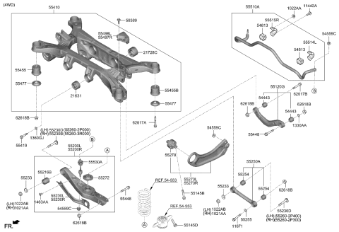 2021 Kia Sorento Arm Complete-Rr LWR Diagram for 55210P2000