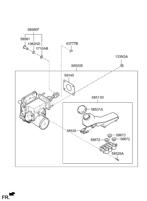 2023 Kia Sorento Brake Master Cylinder & Booster Diagram