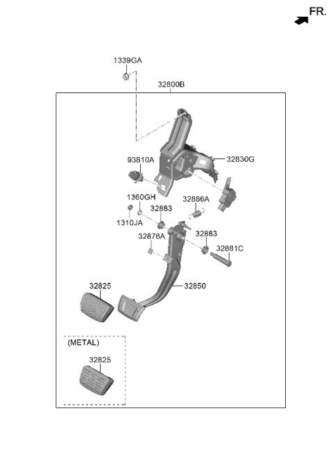 2021 Kia Sorento Brake & Clutch Pedal Diagram