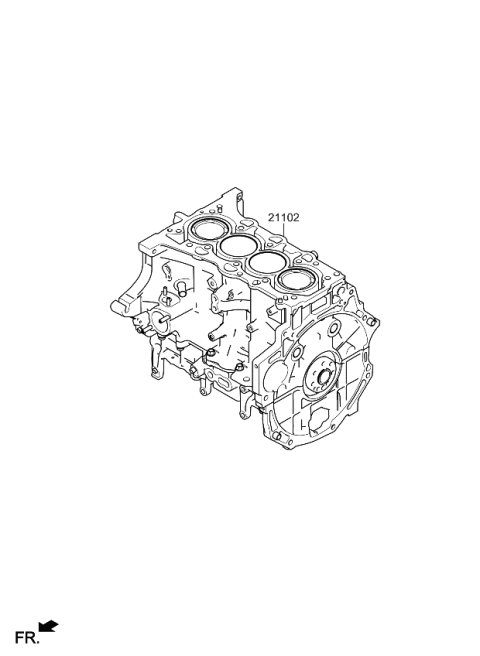 2021 Kia Sorento Short Engine Assy Diagram