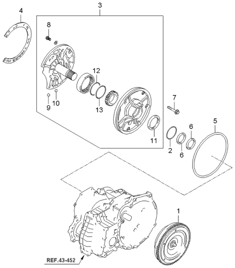 2006 Kia Rio Bearing-Front Clutch Diagram for 4545736060