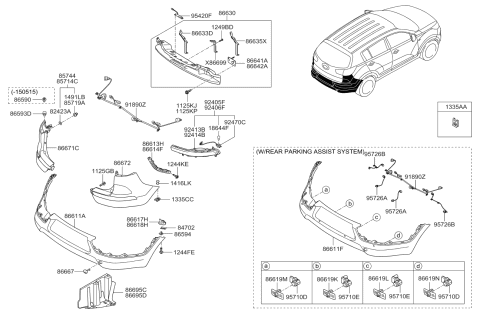 2015 Kia Sportage Lens & Housing-Rear Combination Inside Diagram for 924603W210