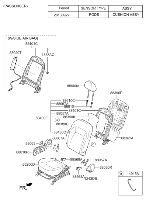 2015 Kia Sportage Seat-Front Diagram 1