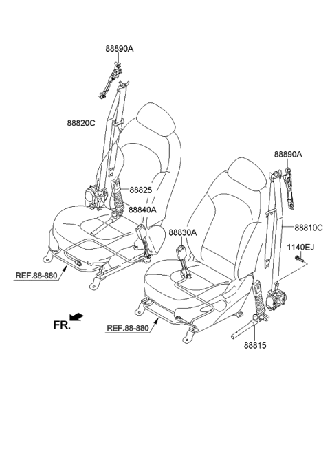 2014 Kia Sportage Belt-Front Seat Diagram
