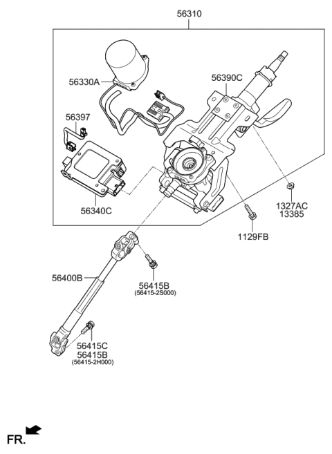 2015 Kia Sportage Motor Assembly Diagram for 563303W510