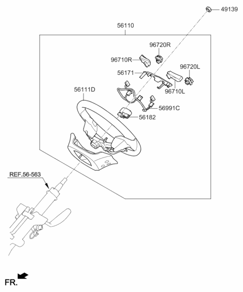 2015 Kia Sportage Switch Assembly-Steering LH Diagram for 967003W502DC8