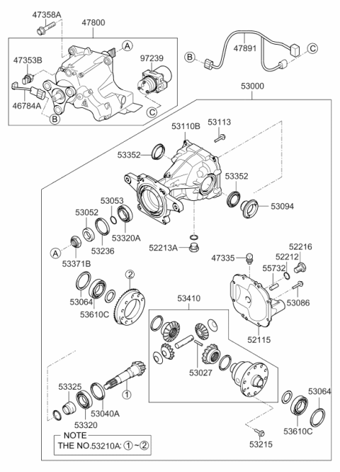2014 Kia Sportage Spacer-Differential Bearing Diagram for 530643B288