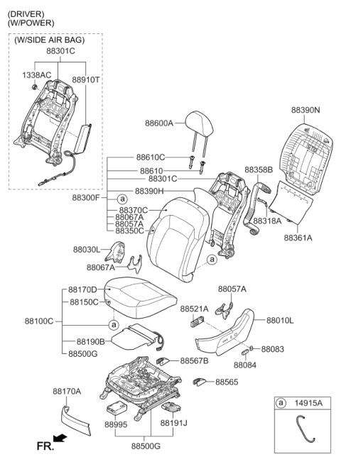 2014 Kia Sportage Switch Assembly-Power Front Diagram for 886213W000GAH