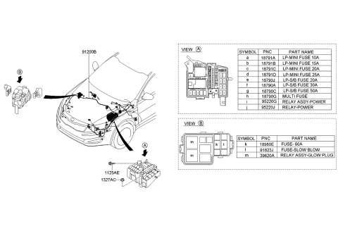 2013 Kia Optima Hybrid Wiring Assembly-Front Diagram for 912004U150