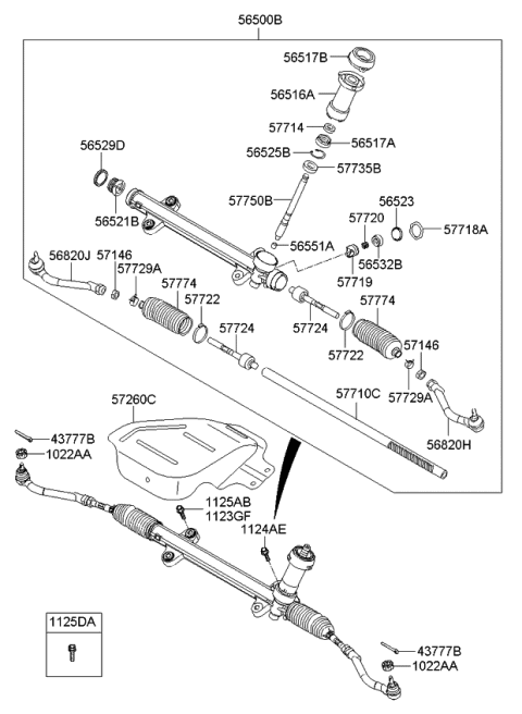 2013 Kia Optima Hybrid End Assembly-Tie Rod RH Diagram for 568204R500