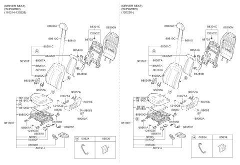 2013 Kia Optima Hybrid Heater-Front Seat Back Diagram for 883954C030