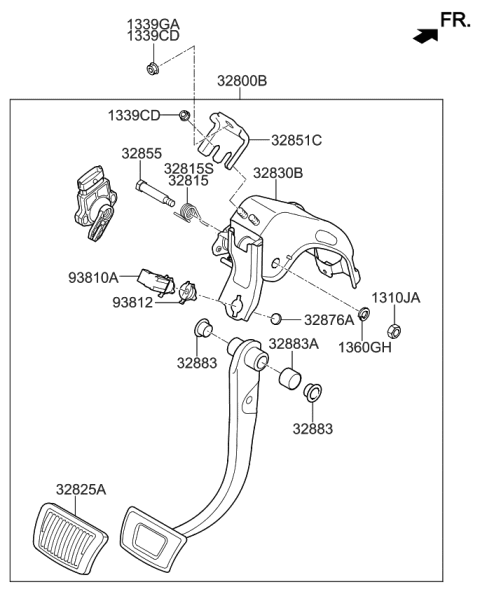 2012 Kia Optima Hybrid Brake & Clutch Pedal Diagram