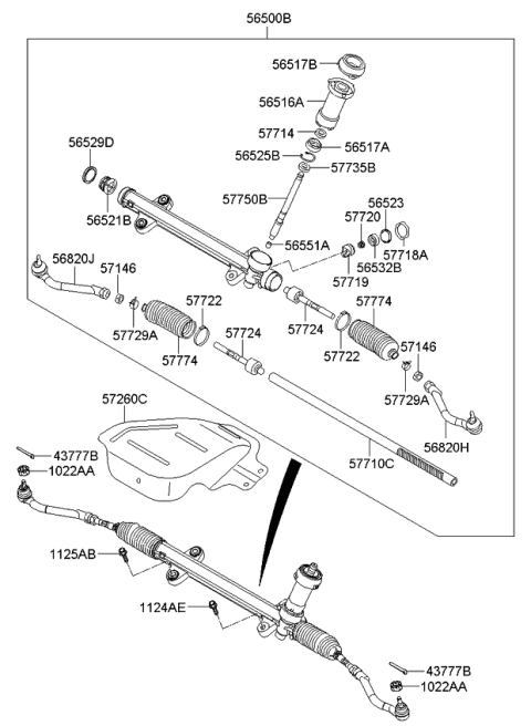 2013 Kia Optima End Assembly-Tie Rod RH Diagram for 568203V100