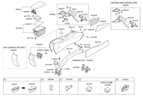2013 Kia Optima Cover Assembly-Console U Diagram for 846502TGF2CA2