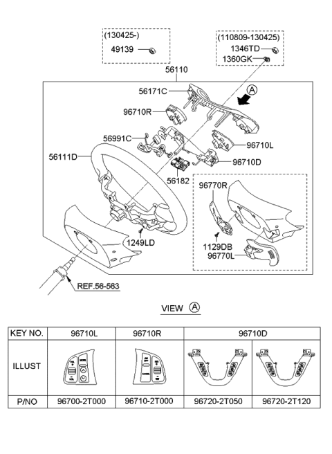 2011 Kia Optima Controller Assembly-Steering Diagram for 561822T010