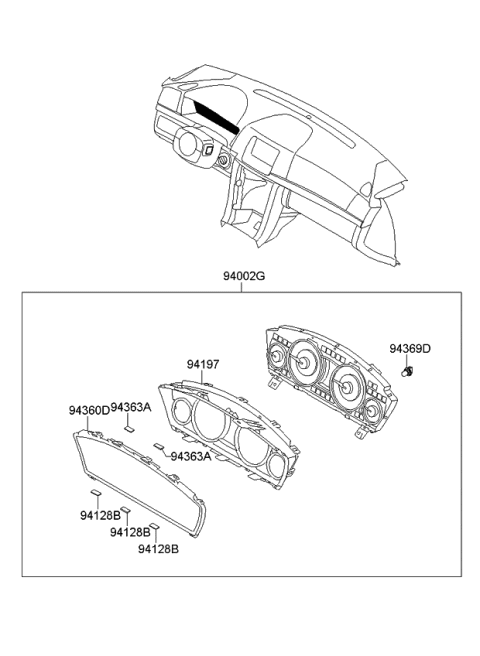 2006 Kia Amanti Cluster Assembly-Instrument Diagram for 940113F073