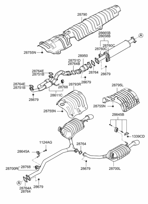 2008 Kia Amanti Support Assembly-Hanger Diagram for 287763F000