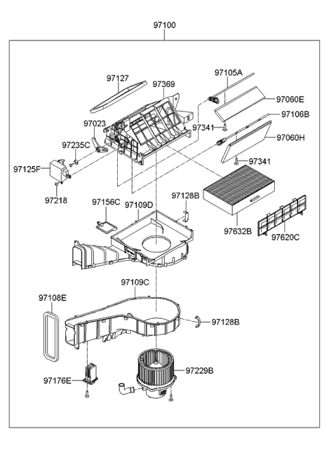 2008 Kia Amanti Heater System-Heater & Evaporator Diagram 3