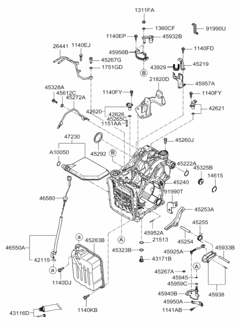 2009 Kia Amanti Case Assembly-Automatic Transaxle Diagram for 452403A501