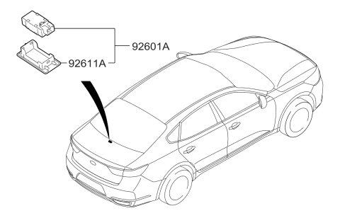 2018 Kia Cadenza License Plate & Interior Lamp Diagram