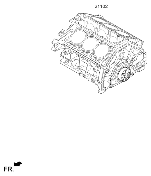2018 Kia Cadenza Short Engine Assy Diagram