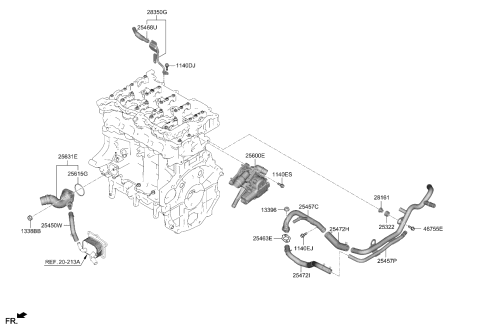 2024 Kia Sportage Coolant Pipe & Hose Diagram