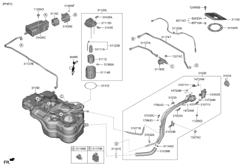2023 Kia Sportage Fuel Pump Assembly Diagram for 31111C2500