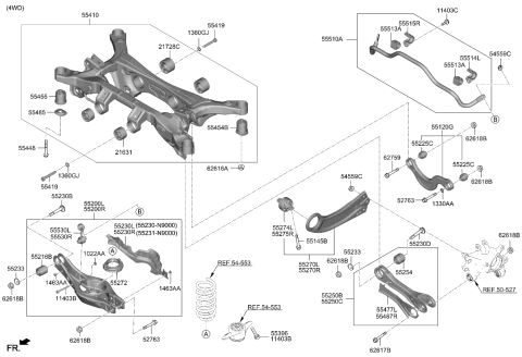 2024 Kia Sportage CROSSMEMBER-RR Diagram for 55405N9050