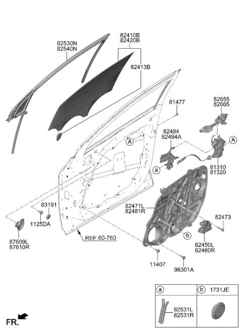 2023 Kia Sportage LATCH ASSY-FRONT DOO Diagram for 81310P1010