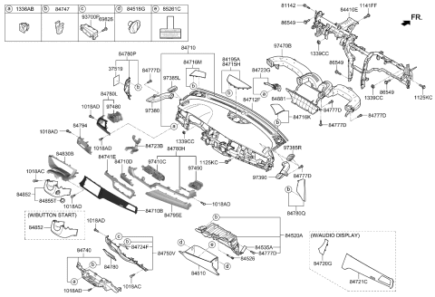 2022 Kia Niro Glove Box Assembly Diagram for 84510G5000DDK