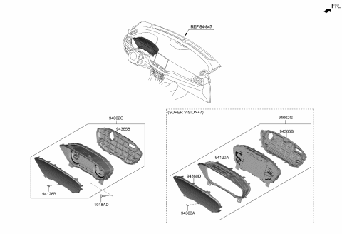 2020 Kia Niro Case-Rear Diagram for 94365G5500
