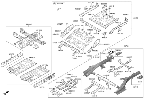 2022 Kia Niro Panel Assembly-Rear Floor Diagram for 65512G5000