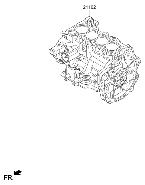 2019 Kia Forte Engine Assy-Short Diagram for 37ZG22BX00