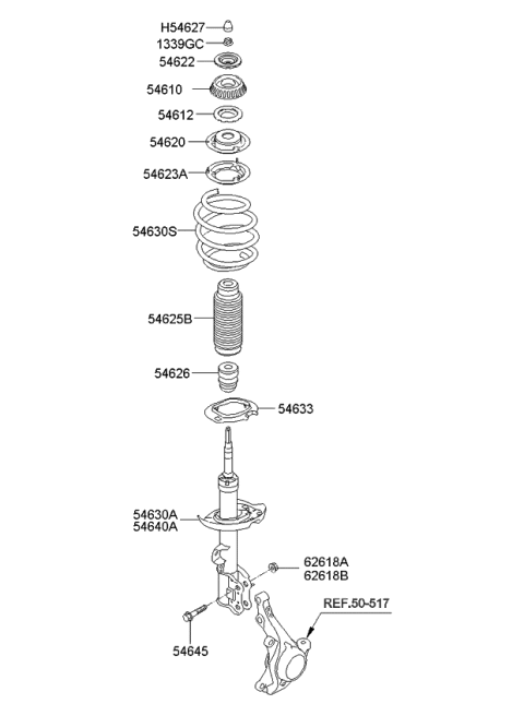 2010 Kia Soul Bearing-Strut Diagram for 5461207000