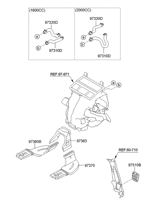 2010 Kia Soul Duct-Rear Heating Joint Diagram for 973762K000