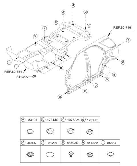 2008 Kia Sorento Isolation Pad & Floor Covering Diagram 1